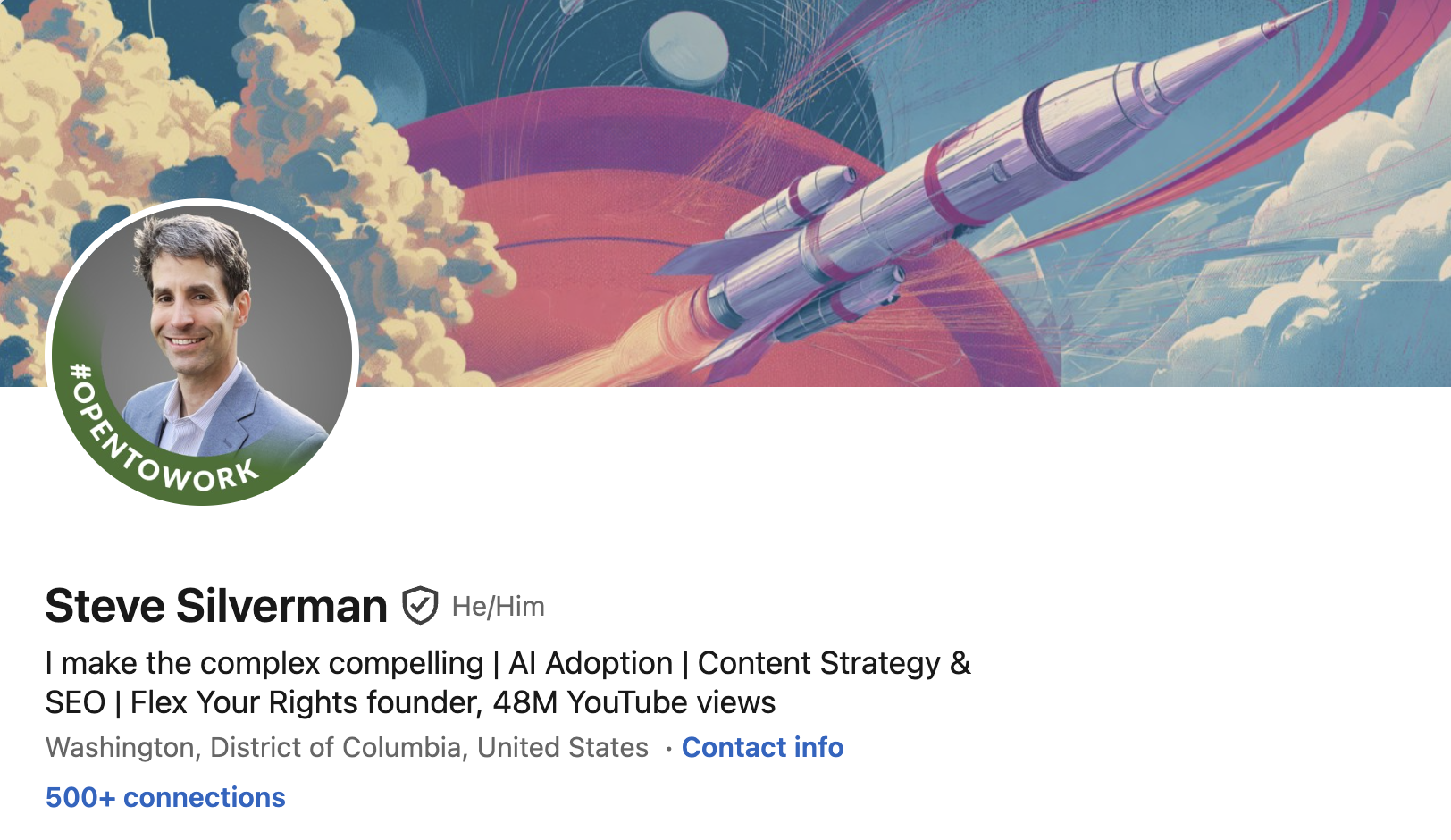 Screenshot from Steve Silverman's LinkedIn Profile
